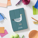 Protection iPad Pro Cover Fun Seagull<br><div class="desc">Une mouette assaisonnable debout au bord de l'océan. Parfait pour ceux qui sont inséparables et la côte. Modifiez ou supprimez le nom à customiser.</div>