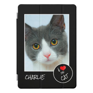 Protection iPad Pro Cover I Love My Cat, Custom Photo - Pet Lovers
