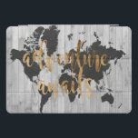 Protection iPad Pro Cover Jeune Explorateur VI<br><div class="desc">Un design mignon avec une phrase en or et une carte noire du monde sur un arrière - plan en plâtre gris. Artiste : Studio W</div>