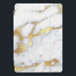 Protection iPad Pro Cover Marbre Or Pierre Carrara Gris Abstrait élégant<br><div class="desc">conception florenceK</div>