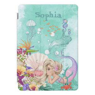 Protection iPad Pro Cover Mermaid Cute Green Starfish Personal iPad Pro