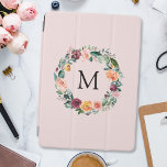 Protection iPad Pro Cover Monogramme Automne Fleur Rose Fleur Florale Wreath<br><div class="desc">Voici notre Monogramme Automne Rose Fleur Floral Wreath iPad Air Cover. Avec l'aquarelle illustrant l'arrangement feuille et fleur,  ajoutez un charme naturel vintage à votre collection électronique. Il peut être un grand cadeau pour les amateurs d'esthétique vintage nature.</div>