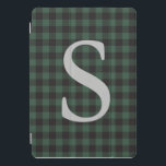 Protection iPad Pro Cover Monogramme classique vert noir de bison tartan pla<br><div class="desc">Classic Green Buffalo Tartan Plaid Vintage Monogramme Coque</div>