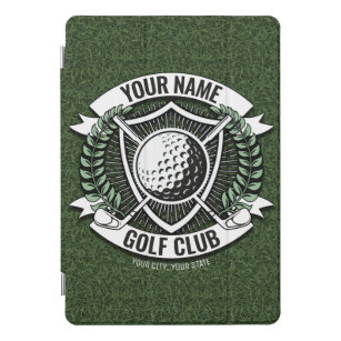 Protection iPad Pro Cover NOM personnalisé Golfer Golf Club Turf Clubhouse 