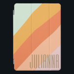 Protection iPad Pro Cover Nom personnalisé Retro Bright Pastel Summer<br><div class="desc">Cette coque ipad personnalisée présente un design moderne en diagonale dans des tons pastel doux comme la menthe, la pêche et le corail. Une personnalisation de nom vertical audacieuse ajoute une touche personnelle stylisée, ce qui en fait l'idéal pour les étudiants, les créatifs, ou toute personne qui veut porter leur...</div>