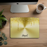 Protection iPad Pro Cover Parties scintillant Sparkle Gold de luxe Personnal<br><div class="desc">Belle Parties scintillant de séchage en or brillant de luxe avec texture en métal brossé conception personnalisée iPad Pro couverture</div>