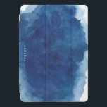 Protection iPad Pro Cover Peinture à l'aquarelle bleue Splash personnalisée<br><div class="desc">Housse iPad moderne et design avec arrière - plan d'aquarelle bleu. Customisez en ajoutant votre nom ou une courte phrase.</div>