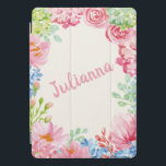 Protection iPad Pro Cover Peinture à l'aquarelle florale élégant personnalis<br><div class="desc">Peinture à l'aquarelle florale élégante Couverture iPad personnalisée</div>