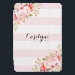 Protection iPad Pro Cover Peonies rose feminine Couverture iPad personnalisé<br><div class="desc">Couverture féminine et élégante pour iPad avec illustrations de pivoines roses,  fleurs et feuillage. Cette couverture iPad pro rose botanique sera parfaite comme un cadeau personnalisé.</div>