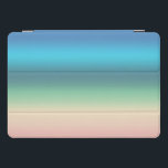 Protection iPad Pro Cover Plage de Rainbow Seashore dans des bandes dégradée<br><div class="desc">Arc en ciel juste pour s'amuser dans les tons apaisants de Seashore et Ocean dans les rayures dégradantes. Bleu du Pacifique, Turquoise des Caraïbes, Turquoise Stormy Seas, Vert mousse de mer, Beige de plage de sable et rose de coquillage donnent l'impression de farnienter sur la plage. Un grand cadeau pour...</div>