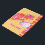 Protection iPad Pro Cover Pony rose orange filles nommé ipad smart cover<br><div class="desc">Mignonne coque de folio conçu à l'origine pour poney et équitation filles. Customisez avec le nom de votre choix. Lit actuellement Harper. L'aquarelle et le design de Sarah Trett.</div>
