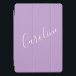 Protection iPad Pro Cover Script Lilac Purple Couleur Solide Nom Personnalis<br><div class="desc">Couvercle Lilac violet couleur solide Nom personnalisé iPad Pro</div>