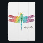 Protection iPad Pro Cover Silhouette magnifique de libellule d'aquarelle<br><div class="desc">La silhouette magnifique de libellule d'aquarelle d'arc-en-ciel a personnalisé la couverture de comprimé pour Ipad ou Kindle. Arc-en-ciel de couleurs dans l'aquarelle,  silhouette de libellule.  Ajoutez le nom pour personnaliser. www.SamAnnDesigns.com</div>
