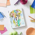 Protection iPad Pro Eléphant à pantalon intelligent<br><div class="desc">Cette impression d'aquarelle présente un éléphant coloré dans les lunettes | Par Jennifer Goldberger. ID d'image : 122135GG</div>