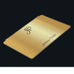 Protection iPad Pro Faux Gold Metallic Look Calligraphie Monogramme<br><div class="desc">Faux Gold Metallic Look Calligraphie Monogrammé Moderne Elégant Modèle iPad Pro Couverture,  coques ipad & Couvertures.</div>
