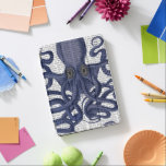 Protection iPad Pro Fermer octopus<br><div class="desc">Octopus 9,  Bleu par Fab Funky. Fermer l'image d'une pieuvre avec une page de livre pour un arrière - plan.|191862D</div>