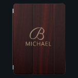 Protection iPad Pro Monogramme en acajou bois Bois Nom personnalisé<br><div class="desc">Ce design est composé d'un élégant bois de bois acajou avec un monogramme et un nom personnalisé. Personnalisez en modifiant le texte dans la zone de texte ou supprimez sans texte. #monogramme #monogrammed #personalizedcadeaux #ipadcases #ipadcover #tabletcases #electronique #accueil #bureau #école #école #cadeaux #cadeaux</div>