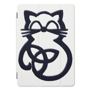 Protection iPad Pro Cover Noir Trinity Knot Celtic Cat Apple iPad Couverture
