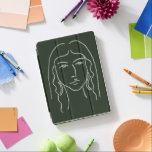 Protection iPad Pro Portrait malachite avec cheveux longs<br><div class="desc">Malachite Portrait VI par Melissa Wang. | 139008D</div>
