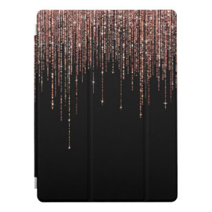 Protection iPad Pro Rose noir Gold Sparkly Parties scintillant Fringe