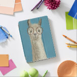 Protection iPad Pro Spéc. de lama - Lunettes rondes<br><div class="desc">Spéc. de lama III par Victoria Borges. Comporte un lama heureux avec les lunettes surdimensionnées mignonnes.</div>