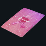 Protection iPad Ruban personnalisé de rose d'étincelle de cancer<br><div class="desc">Honorez ceux qui ont joint le combat pour un traitement et montrent votre soutien interminable d'un un cancer du sein de combat aimé pourtant toujours brillez et miroitez avec la foi et le courage avec ce cadeau personnalisé par bonbon qui chauffera certainement son coeur. Plus de mots n'est nécessaires alors....</div>