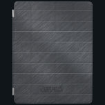 Protection iPad Texture métallique monographique en fibre de carbo<br><div class="desc">Elégant simple gris foncé tons carbone fibre de carbone texture métallique arrière - plan. monogramme personnalisable.</div>