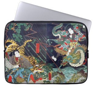 Protection Pour Ordinateur Portable 龍 虎, 豊 国 Dragon & Tiger, Toyokuni, Ukiyo-e