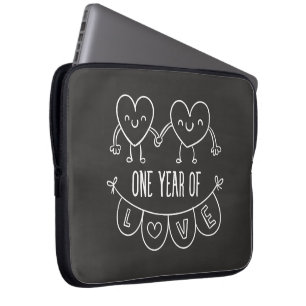 Protection Pour Ordinateur Portable 1er Anniversaire Cadeau Chalk Hearts Portable