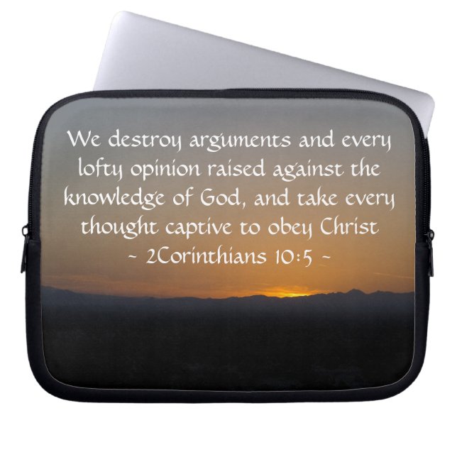 Protection Pour Ordinateur Portable 2Corinthiens 10:5 (Devant)