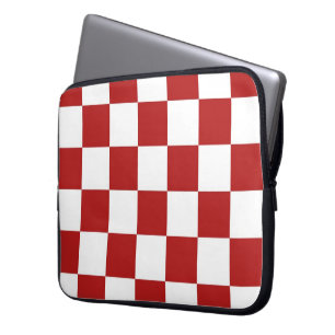 Protection Pour Ordinateur Portable à damiers rouge et blanc