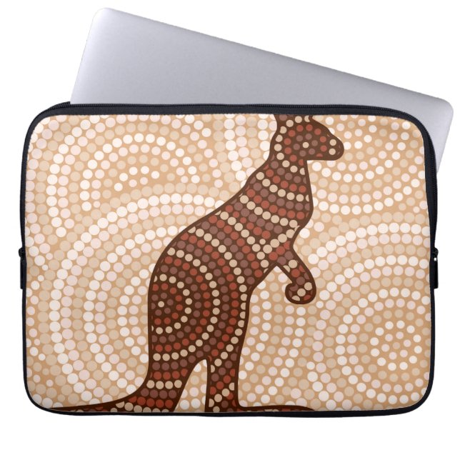 Protection Pour Ordinateur Portable Aboriginal kangaroo dot painting (Devant)
