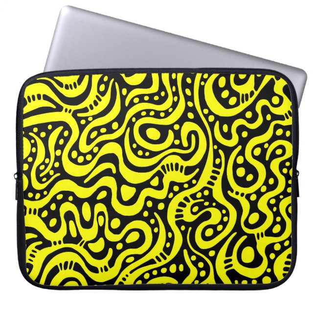 Protection Pour Ordinateur Portable Abstrait 041211 - Jaune et blanc (Devant)