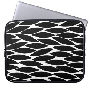 Protection Pour Ordinateur Portable Abstrait 250713 - Noir sur blanc