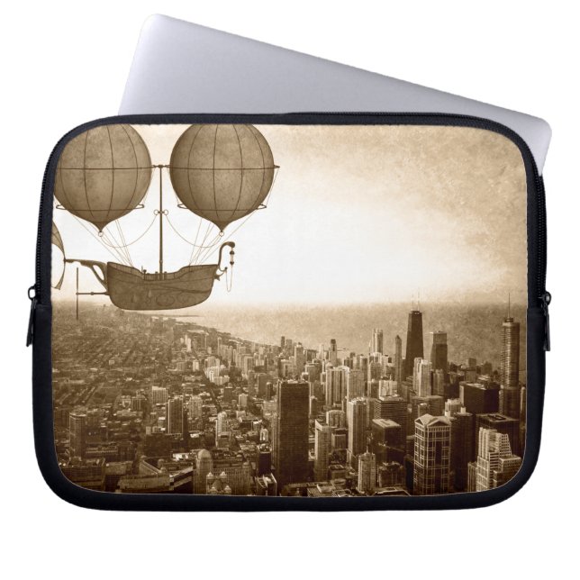 Protection Pour Ordinateur Portable Airship Over Chicago (Devant)