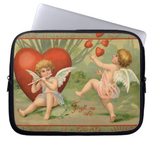 Protection Pour Ordinateur Portable Amours Antiques de la Saint-Valentin Cupidons