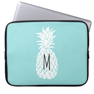 Protection Pour Ordinateur Portable ananas blanc monogramme