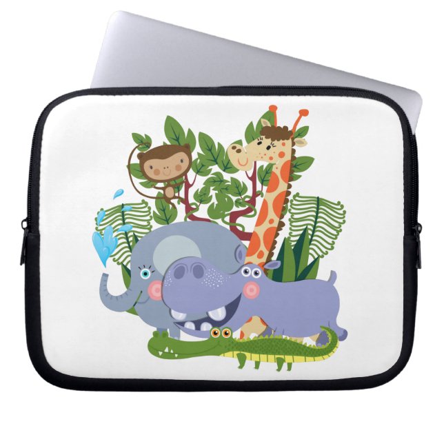Protection Pour Ordinateur Portable Animaux mignons de safari (Devant)