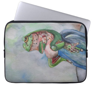 Protection Pour Ordinateur Portable Aquarelle Frog Neoprène Manche Ordinateur Portable