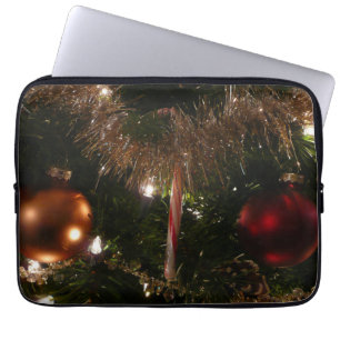 Protection Pour Ordinateur Portable Arbre de Noël II Vacances Rouge et Or