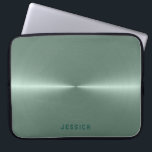 Protection Pour Ordinateur Portable Aspect métallique en acier inoxydable vert<br><div class="desc">Elégant arrière - plan vert métallique,  look inox brillant.</div>