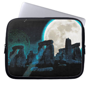 Protection Pour Ordinateur Portable Astronomie de Stonehenge celtique, Lune et étoiles