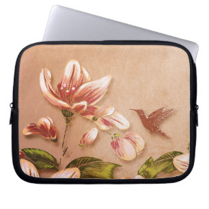 Protection Pour Ordinateur Portable Azalées roses Vintage Floral sur Mariage Whiskey