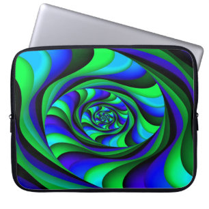 Protection Pour Ordinateur Portable Balayage bleu vert