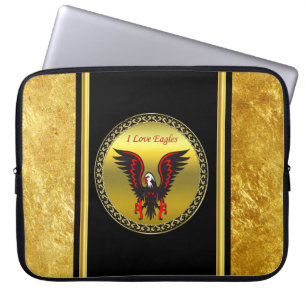 Protection Pour Ordinateur Portable Bande dessinée Aigle noir et rouge avec feuille d'