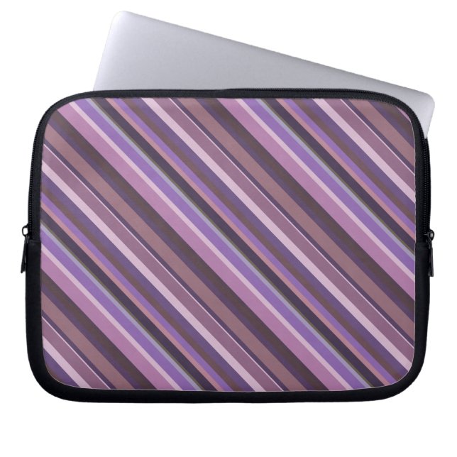 Protection Pour Ordinateur Portable Bandes diagonales mauves (Devant)