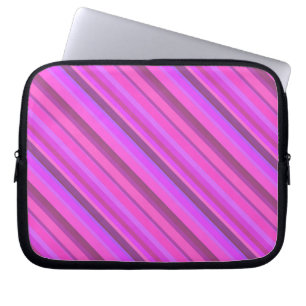 Protection Pour Ordinateur Portable Bandes diagonales roses