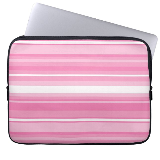 Protection Pour Ordinateur Portable Bandes roses (Devant)