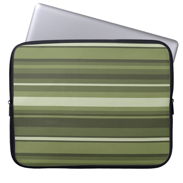 Protection Pour Ordinateur Portable Bandes vert olive (Devant)