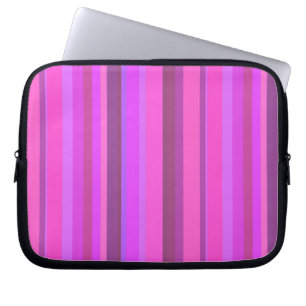 Protection Pour Ordinateur Portable Bandes verticales roses